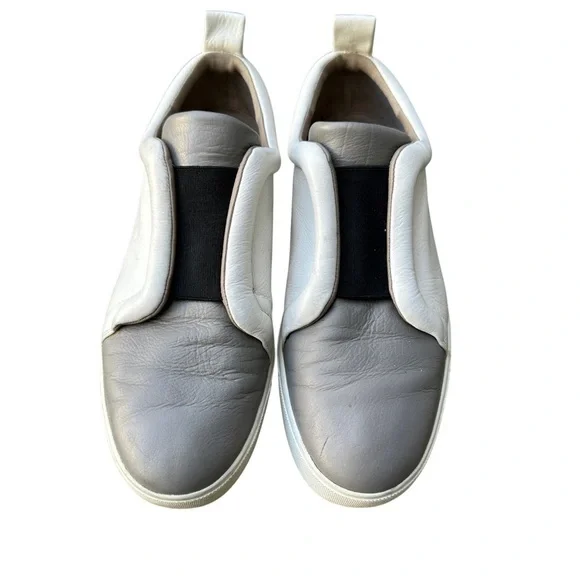 Vince Cream and grey Casual Slip-On sneaker leather size 9 - Picture 2 of 10